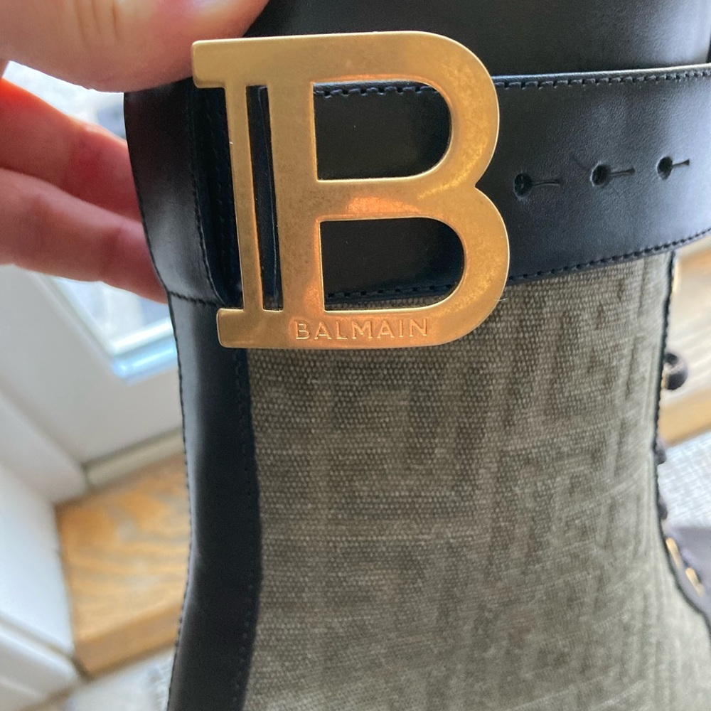 Balmain Ranger Romy Monogram Combat Boots 40 NIB - Picture 5 of 13